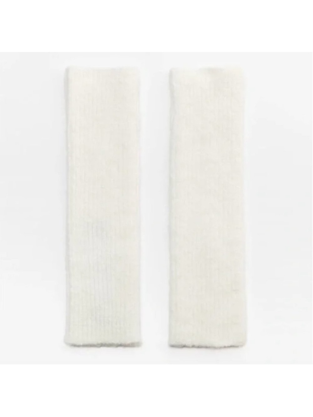 Zara Oyster White Ribbed fingerless mittens - Women Accessories